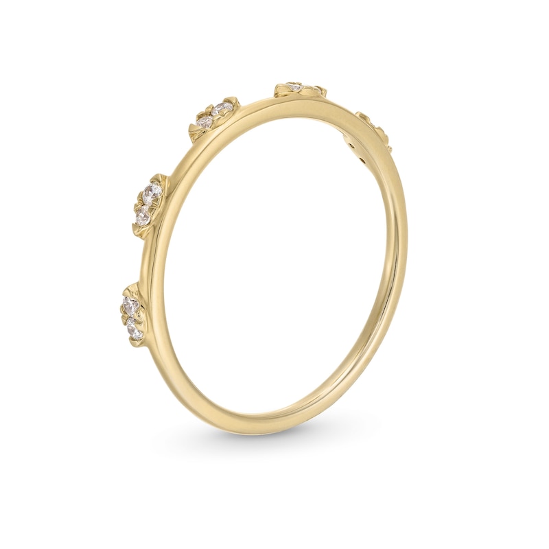 Main Image 3 of 1/10 CT. T.W. Diamond Duos Five Stone Stackable Anniversary Band in 10K Gold