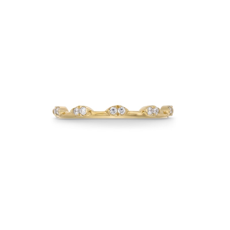Main Image 4 of 1/10 CT. T.W. Diamond Duos Five Stone Stackable Anniversary Band in 10K Gold