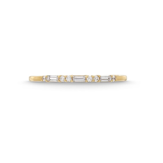 1/6 CT. T.w. Baguette and Round Diamond Alternating Stackable Anniversary Band in 10K Gold