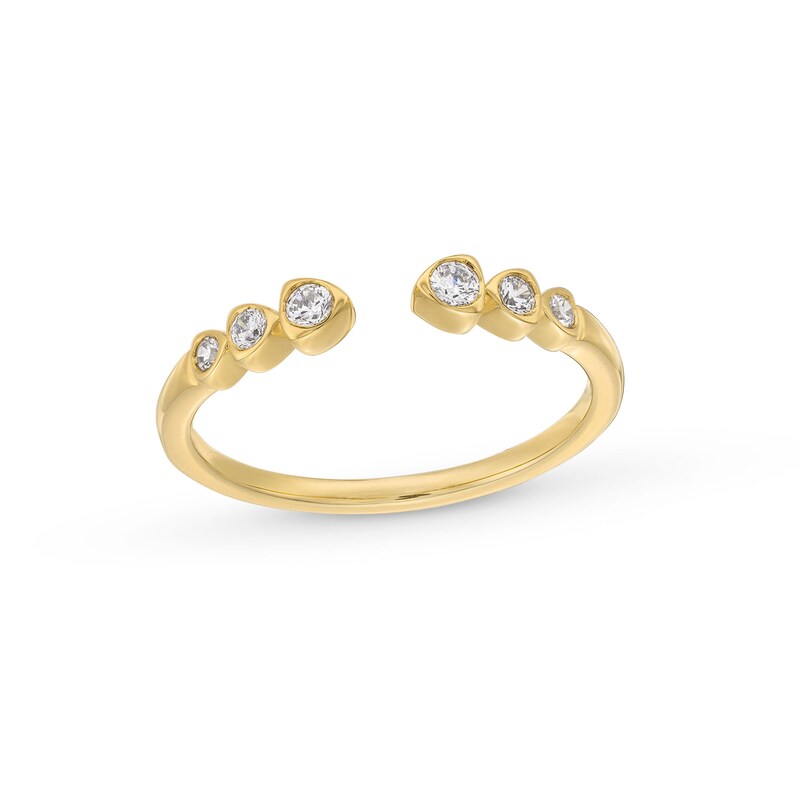 Main Image 1 of 1/6 CT. T.W. Diamond Trio Open Shank Stackable Anniversary Band in 10K Gold