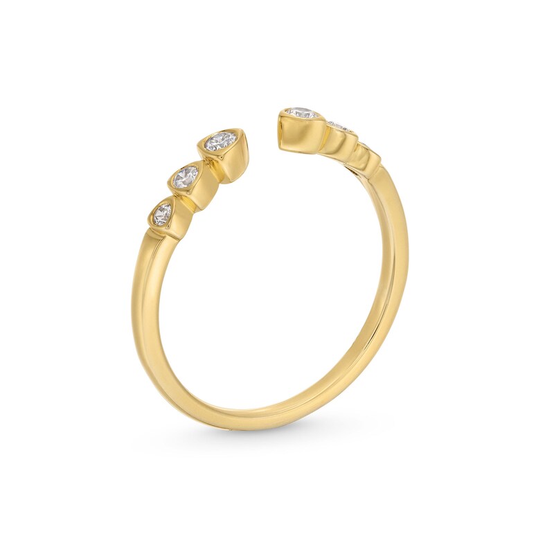 Main Image 3 of 1/6 CT. T.W. Diamond Trio Open Shank Stackable Anniversary Band in 10K Gold