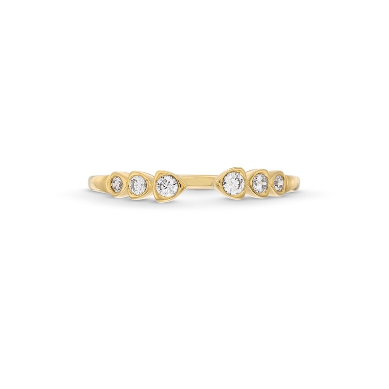 Main Image 4 of 1/6 CT. T.W. Diamond Trio Open Shank Stackable Anniversary Band in 10K Gold