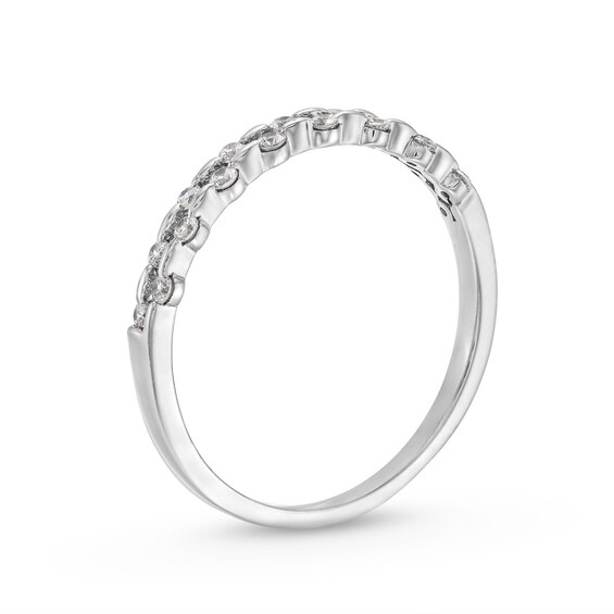 1/4 CT. T.w. Diamond Alternating Double Row Stackable Anniversary Band in 10K White Gold