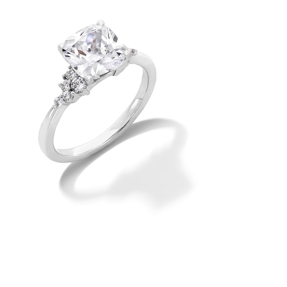 2-1/4 CT. T.w. Cushion-Cut Certified Lab-Grown Diamond Scatter Engagement Ring in 14K White Gold (F/Vs2)
