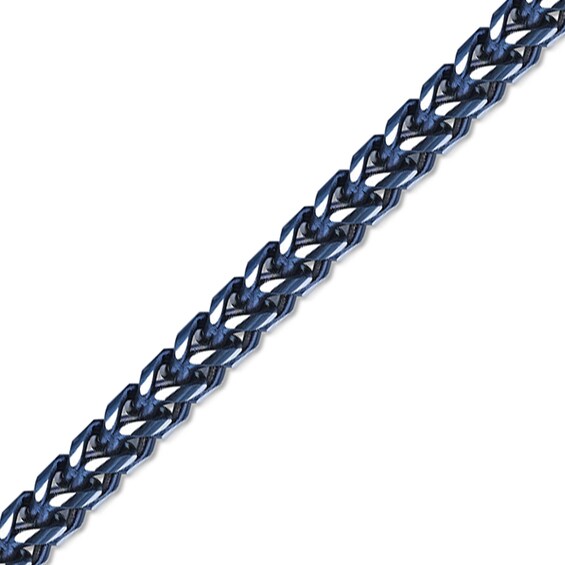 5.0mm Foxtail Chain Necklace in Solid Stainless Steel with Blue Ion Plate - 24â