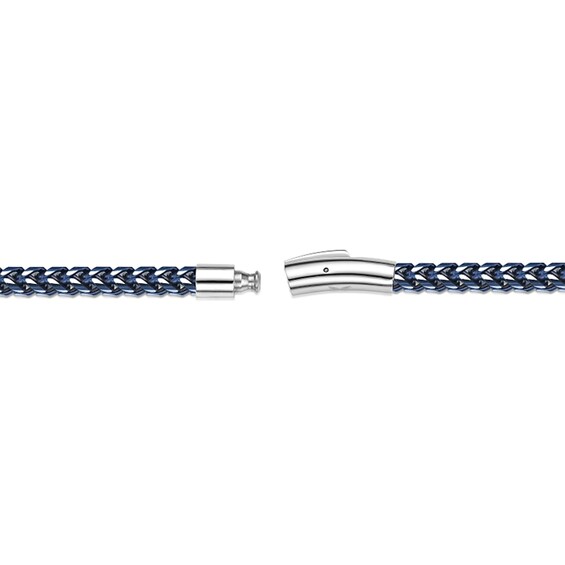 5.0mm Foxtail Chain Necklace in Solid Stainless Steel with Blue Ion Plate - 24â
