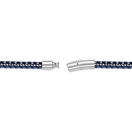 5.0mm Foxtail Chain Bracelet in Solid Stainless Steel with Blue Ion Plate - 8.5â