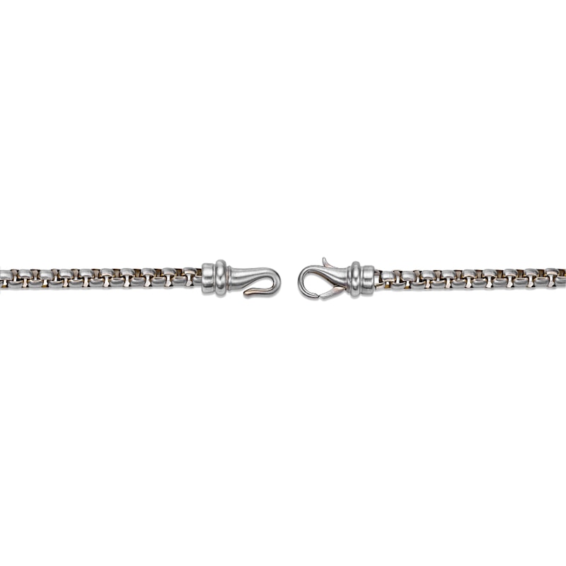 Main Image 4 of 6.0mm Box Chain Bracelet in Solid Stainless Steel and Yellow Ion Plate - 8.5”