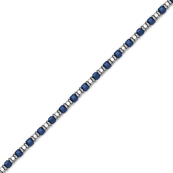 4.5mm Bead Chain Necklace in Stainless Steel with Blue Ion Plate - 24â