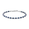 Thumbnail Image 1 of Bead Chain Bracelet in Stainless Steel with Blue Ion Plate - 8.25”