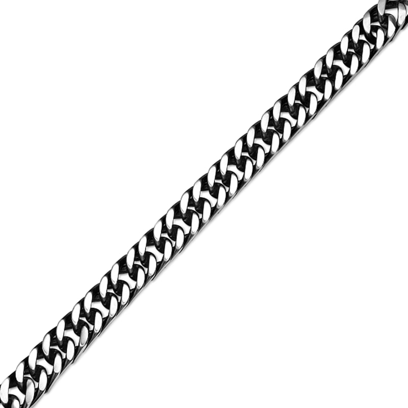 Main Image 3 of 11.0mm Curb Chain Bracelet in Solid Stainless Steel with Black Ion Plate - 8.5”