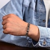 Thumbnail Image 2 of Black Agate, Labradorite and Hematite Bead Chain Stretch Bracelet in Stainless Steel - 8.5”