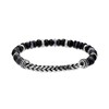 Thumbnail Image 4 of Black Agate, Labradorite and Hematite Bead Chain Stretch Bracelet in Stainless Steel - 8.5”