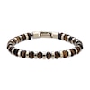 Thumbnail Image 1 of Tiger’s Eye Hexagon Bead Bracelet in Stainless Steel with Yellow Ion Plate - 8.5”