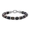 Thumbnail Image 1 of 9.0mm Tiger’s Eye Hexagon Barrel Bead Bracelet in Stainless Steel - 8.5”