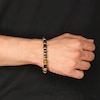Thumbnail Image 2 of 9.0mm Tiger’s Eye Hexagon Barrel Bead Bracelet in Stainless Steel - 8.5”