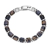Thumbnail Image 3 of 9.0mm Tiger’s Eye Hexagon Barrel Bead Bracelet in Stainless Steel - 8.5”