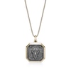 Thumbnail Image 1 of Black Diamond Accent Antique-Finish Lion Octagon Pendant in Sterling Silver with 14K Gold Plate - 24”