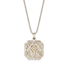 Thumbnail Image 4 of Black Diamond Accent Antique-Finish Lion Octagon Pendant in Sterling Silver with 14K Gold Plate - 24”