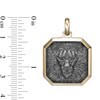 Thumbnail Image 6 of Black Diamond Accent Antique-Finish Lion Octagon Pendant in Sterling Silver with 14K Gold Plate - 24”