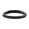 Thumbnail Image 1 of 7.0mm Braided Herringbone Chain Bracelet in Solid Stainless Steel with Matte Black Ion Plate - 8.5”