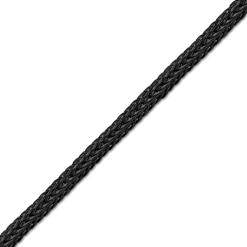 Main Image 2 of 7.0mm Braided Herringbone Chain Bracelet in Solid Stainless Steel with Matte Black Ion Plate - 8.5”