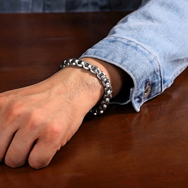 Main Image 2 of 9.3mm Link Chain Bracelet in Solid Stainless Steel - 8.5”