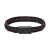 Thumbnail Image 3 of Foxtail Chain and Red Cord Woven Bracelet in Stainless Steel with Black Ion Plate - 8.5”