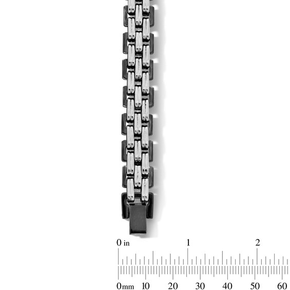 10.0mm Multi-Row Link Bracelet in Solid Stainless Steel with Black Ion Plate - 8.5â