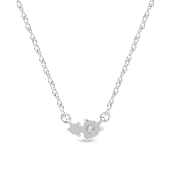 1/6 CT. T.w. Diamond Toi et Moi Necklace in 10K White Gold