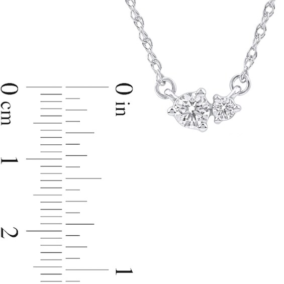 1/6 CT. T.w. Diamond Toi et Moi Necklace in 10K White Gold