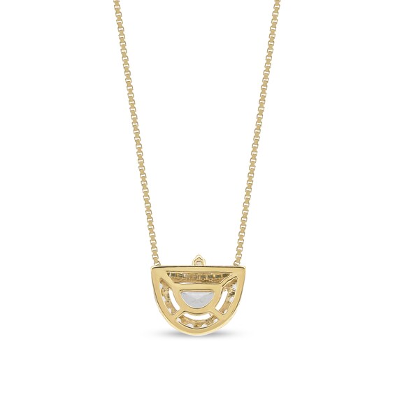 1/3 CT. T.w. Half-Moon Certified Lab-Grown Diamond Frame Pendant in 14K Gold (F/Vs2)