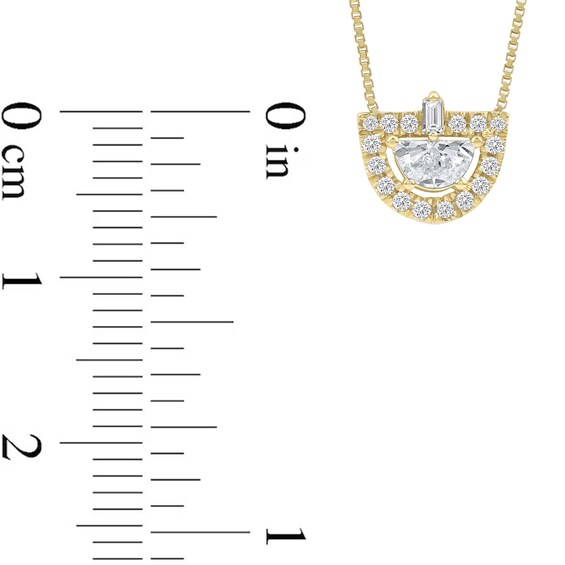 1/3 CT. T.w. Half-Moon Certified Lab-Grown Diamond Frame Pendant in 14K Gold (F/Vs2)