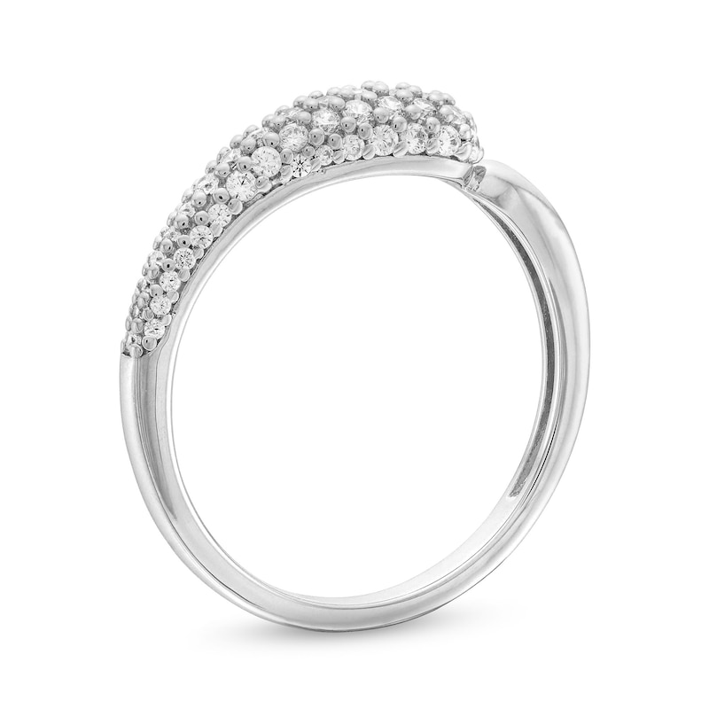 Main Image 3 of 1/3 CT. T.W. Diamond Graduated Teardrop Split Ring in 10K White Gold