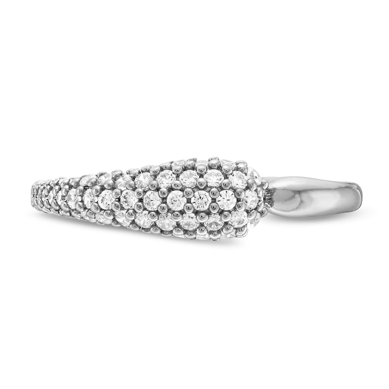 Main Image 4 of 1/3 CT. T.W. Diamond Graduated Teardrop Split Ring in 10K White Gold