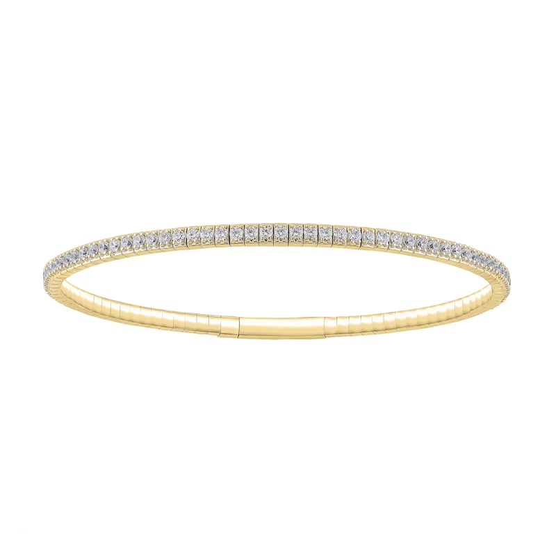 Main Image 1 of 2 CT. T.W. Diamond Flexible Bangle in 10K Gold - 7.42"