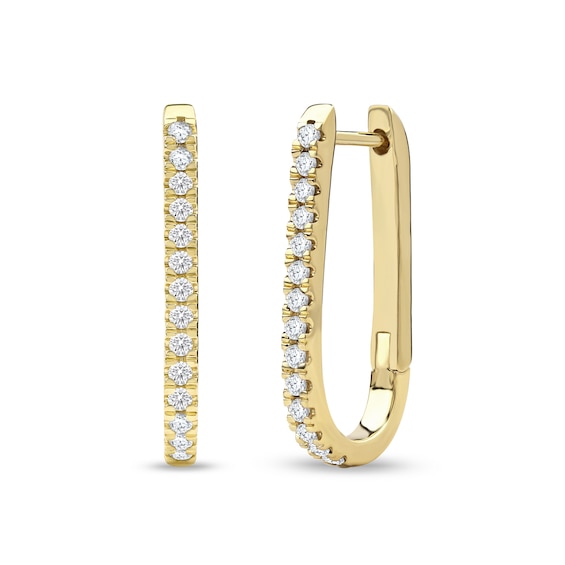 1/2 CT. T.w. Diamond U-Hoop Earrings in 10K Gold