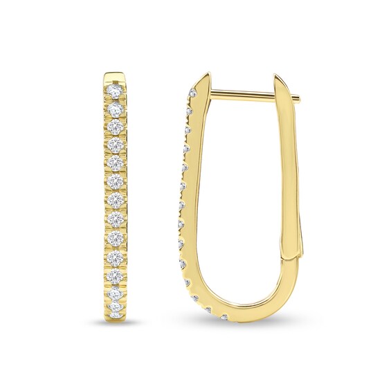 1/2 CT. T.w. Diamond U-Hoop Earrings in 10K Gold