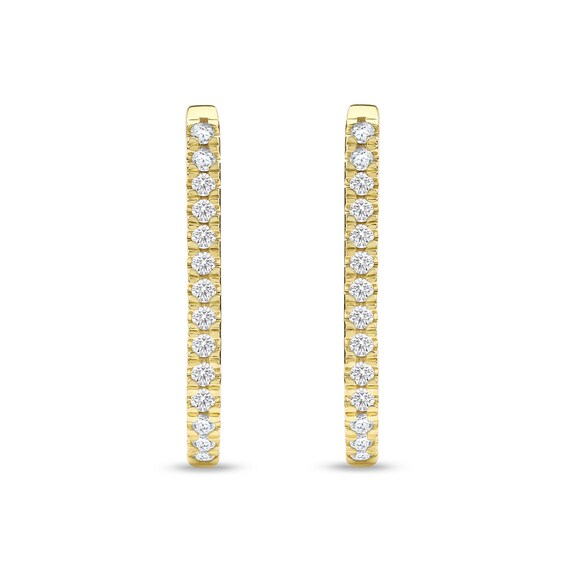 1/2 CT. T.w. Diamond U-Hoop Earrings in 10K Gold