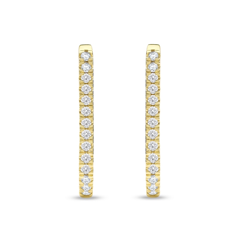 Main Image 3 of 1/2 CT. T.W. Diamond U-Hoop Earrings in 10K Gold
