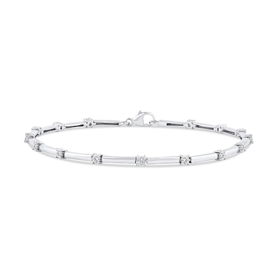 3/4 CT. T.w. Certified Lab-Grown Diamond Station Bar Bracelet in 14K White Gold (F/Si2) - 7.25â