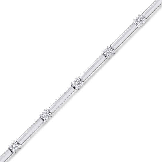 3/4 CT. T.w. Certified Lab-Grown Diamond Station Bar Bracelet in 14K White Gold (F/Si2) - 7.25â