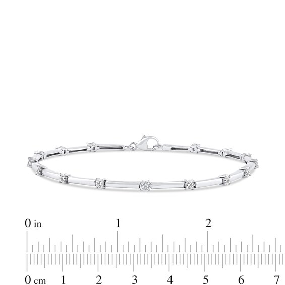 3/4 CT. T.w. Certified Lab-Grown Diamond Station Bar Bracelet in 14K White Gold (F/Si2) - 7.25â