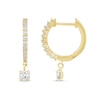 Thumbnail Image 2 of 1/2 CT. T.W. Certified Lab-Grown Diamond Dangle Hoop Earrings in 14K Gold (F/SI2)