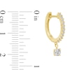 Thumbnail Image 4 of 1/2 CT. T.W. Certified Lab-Grown Diamond Dangle Hoop Earrings in 14K Gold (F/SI2)