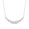Thumbnail Image 1 of 1 CT. T.W. Certified Lab-Grown Diamond Graduated Curved Nine Stone Necklace in 14K White Gold (F/SI2)