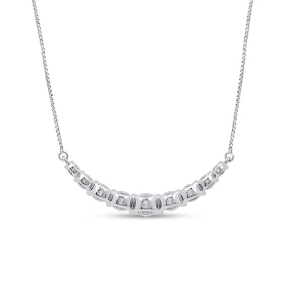 1 CT. T.w. Certified Lab-Grown Diamond Graduated Curved Nine Stone Necklace in 14K White Gold (F/Si2)