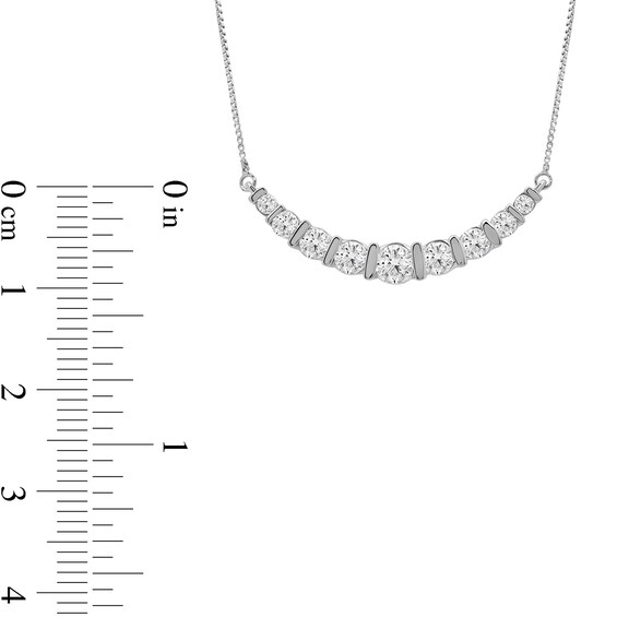 1 CT. T.w. Certified Lab-Grown Diamond Graduated Curved Nine Stone Necklace in 14K White Gold (F/Si2)