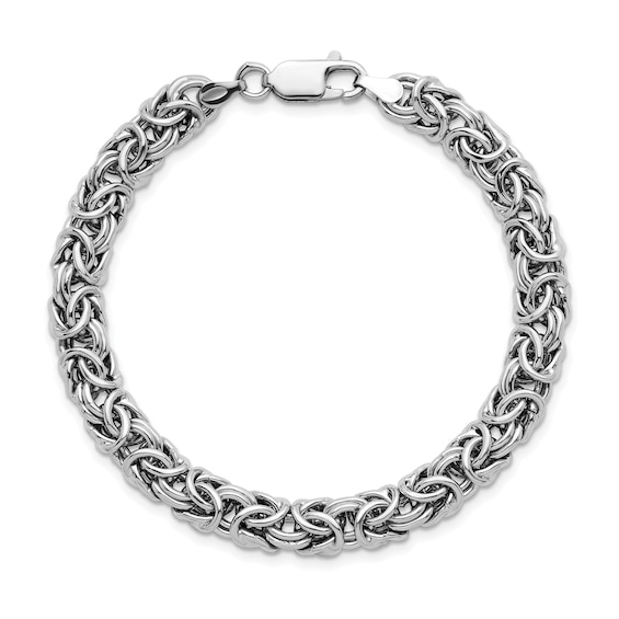 7.5mm Byzantine Chain Bracelet in Hollow Sterling Silver - 7.5â