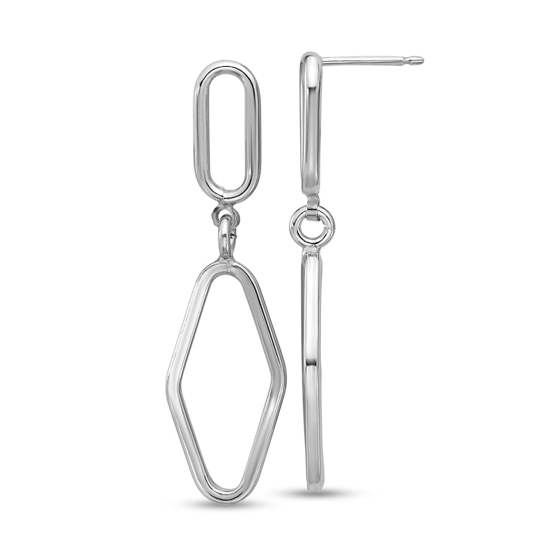 Main Image 1 of Geometric Dangle Drop Earrings in Sterling Silver